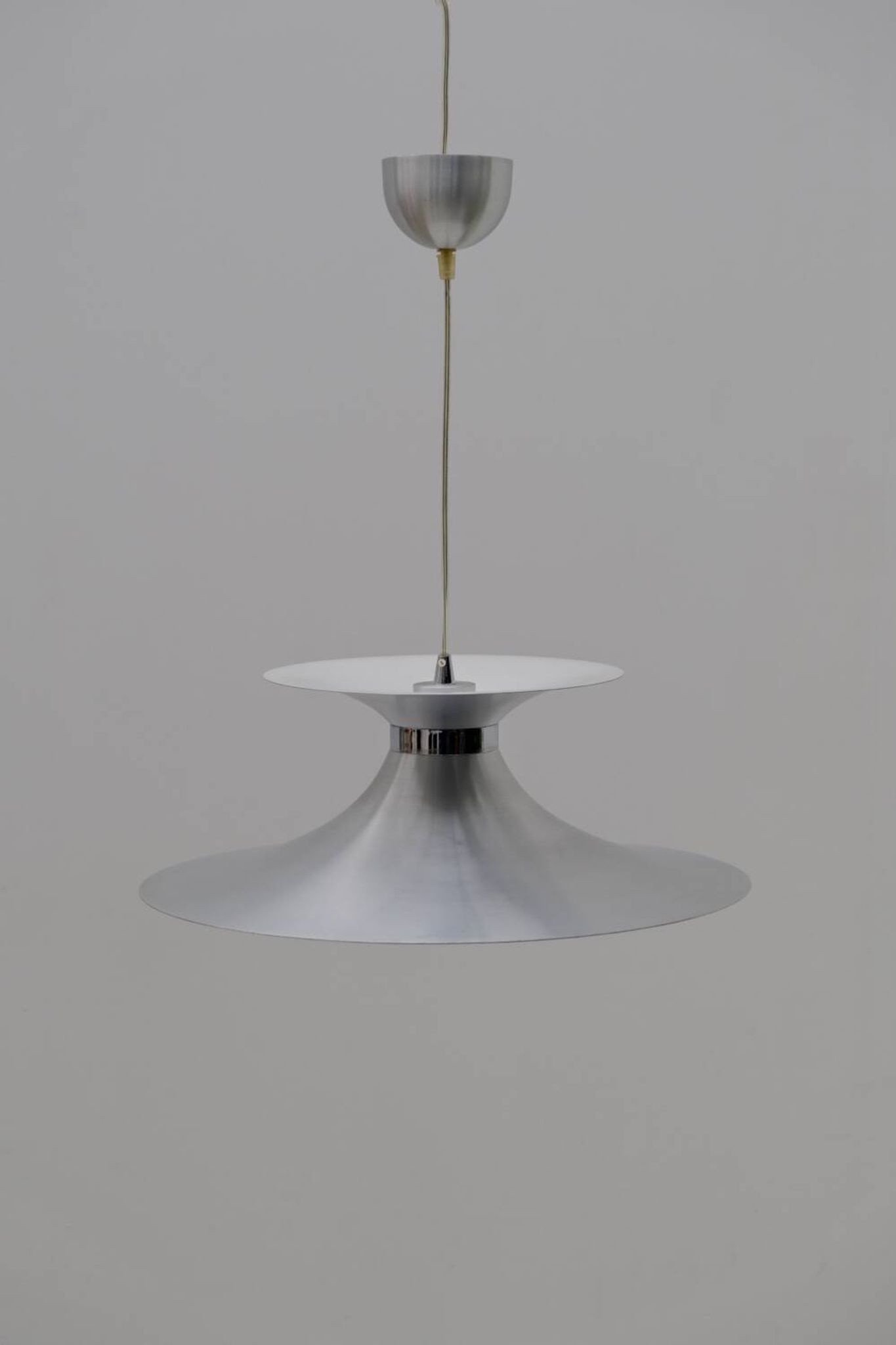 Scandinavian chandelier by MARKSLÖJD in aluminum and opaline, Sweden 1970