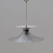 Scandinavian chandelier by MARKSLÖJD in aluminum and opaline, Sweden 1970