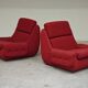 Paire de fauteuils rouge Atlantis Space Age République Tchèque 1970