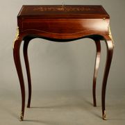 Bureau de pente marqueté de style Louis XV époque napoléon iii