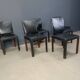 Vintage leather dining chairs by Durlet, 1980s