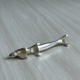 6 dog-shaped knife rests, in silver-plated metal.