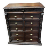 Pupitre meuble écritoire à tiroirs ancien