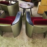 Set f 2 vintage club chairs and table