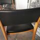 Set of 4 chairs scandinavian style wood and skaï black