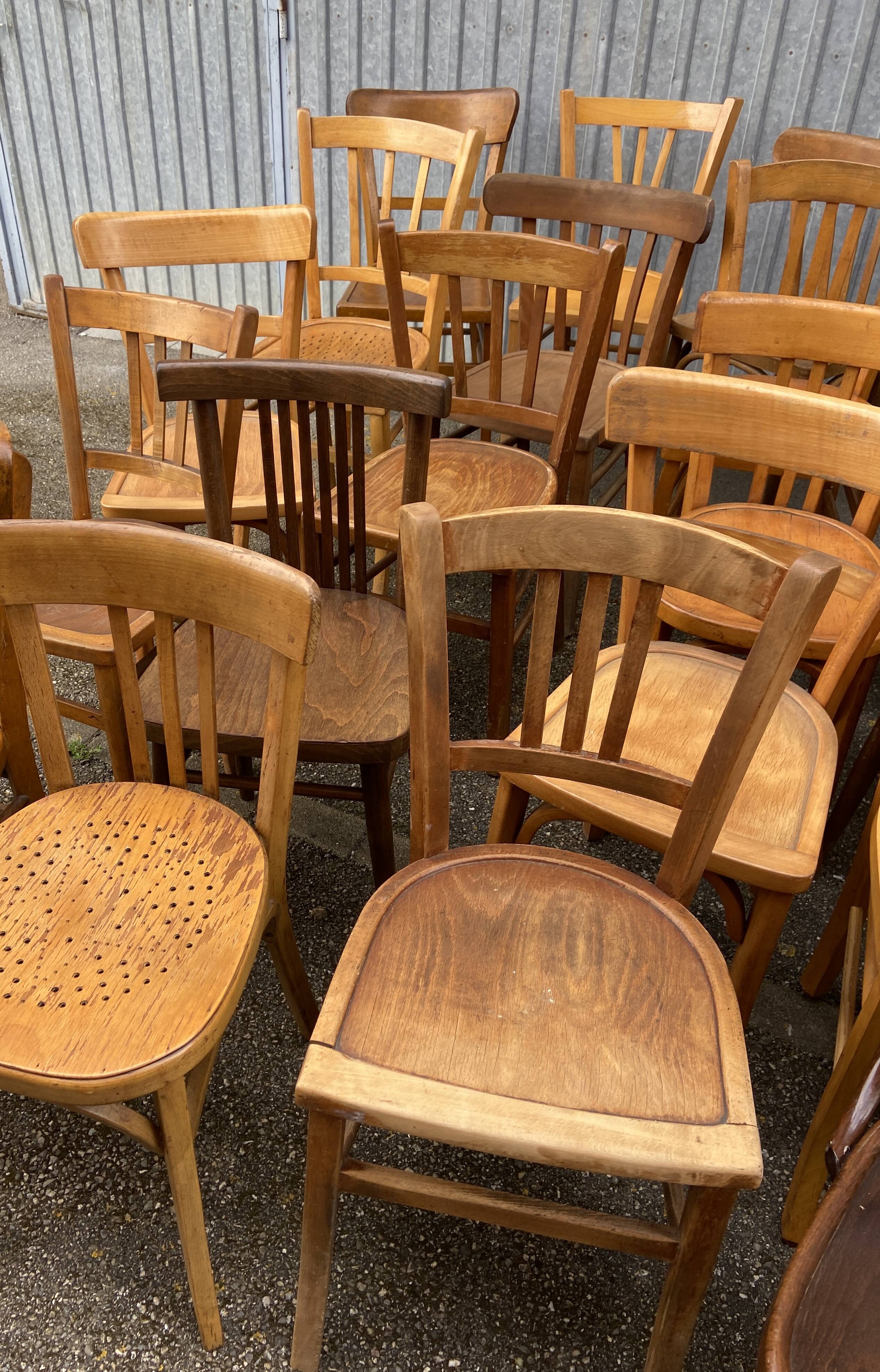50 mismatched bistro chairs French Restaurant THonet mismatch wood bistro bentwood chairs baumann