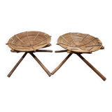 Vintage African Rattan Stools, 190s