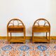 Pair of bamboo and rattan bedside tables