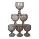 Biot 6 blown bubble glasses, small Balloon model, amethyst colour SD207.