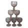 Biot 6 blown bubble glasses, small Balloon model, amethyst colour SD207.