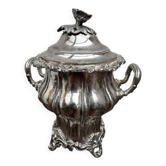 Art Nouveau Silver Metal Sugar Bowl