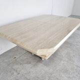 Vintage travertine hidden bar coffee table, 1970s