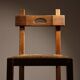 Brutalist Pair of Oak & Rush Chairs | Europe 1960s