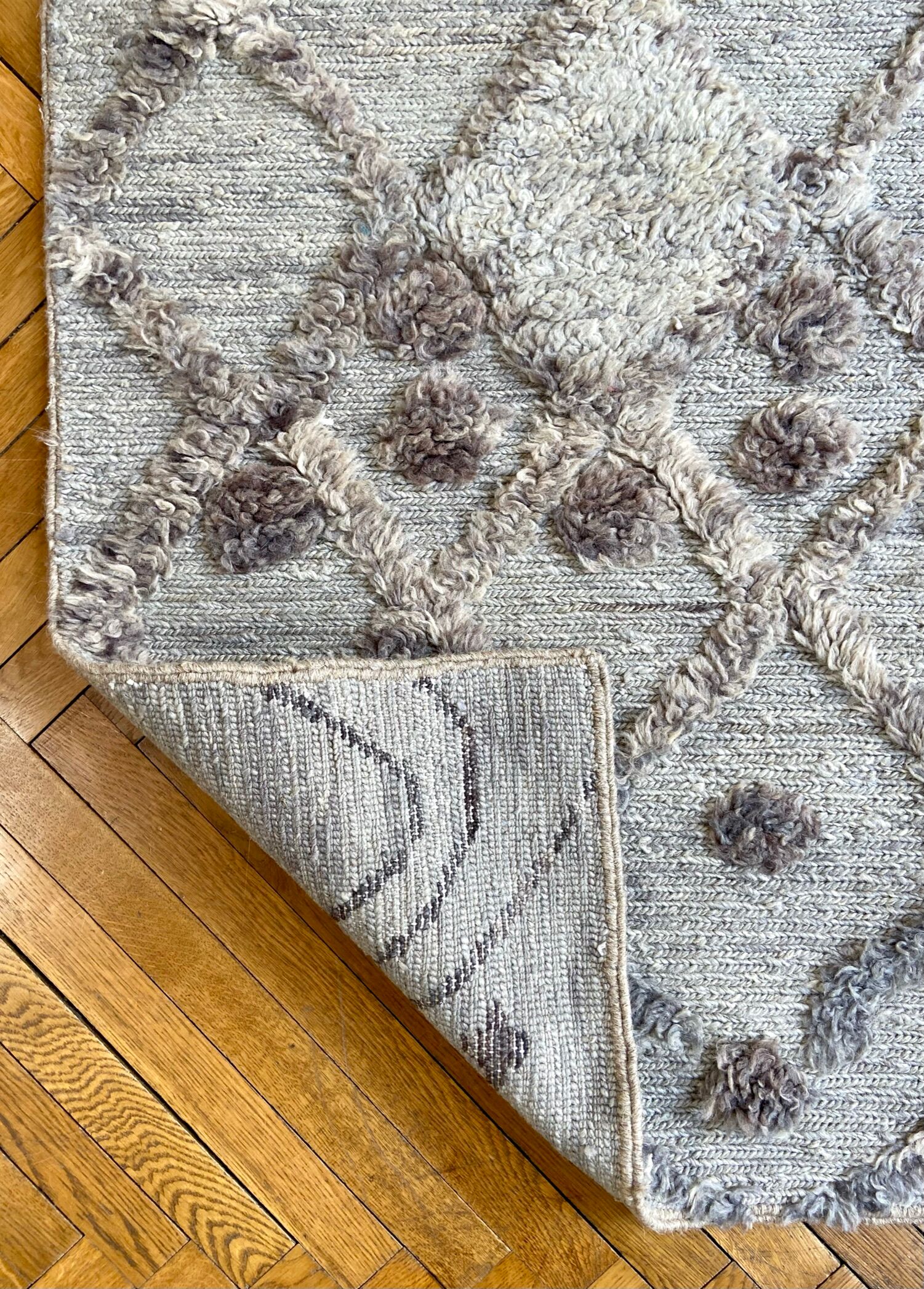 Grey berber carpet - 200 x 138 cm