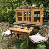 Meuble haut, vitrine en pin