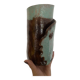 Artist's vase in glazed ceramic – abstract sculptural face