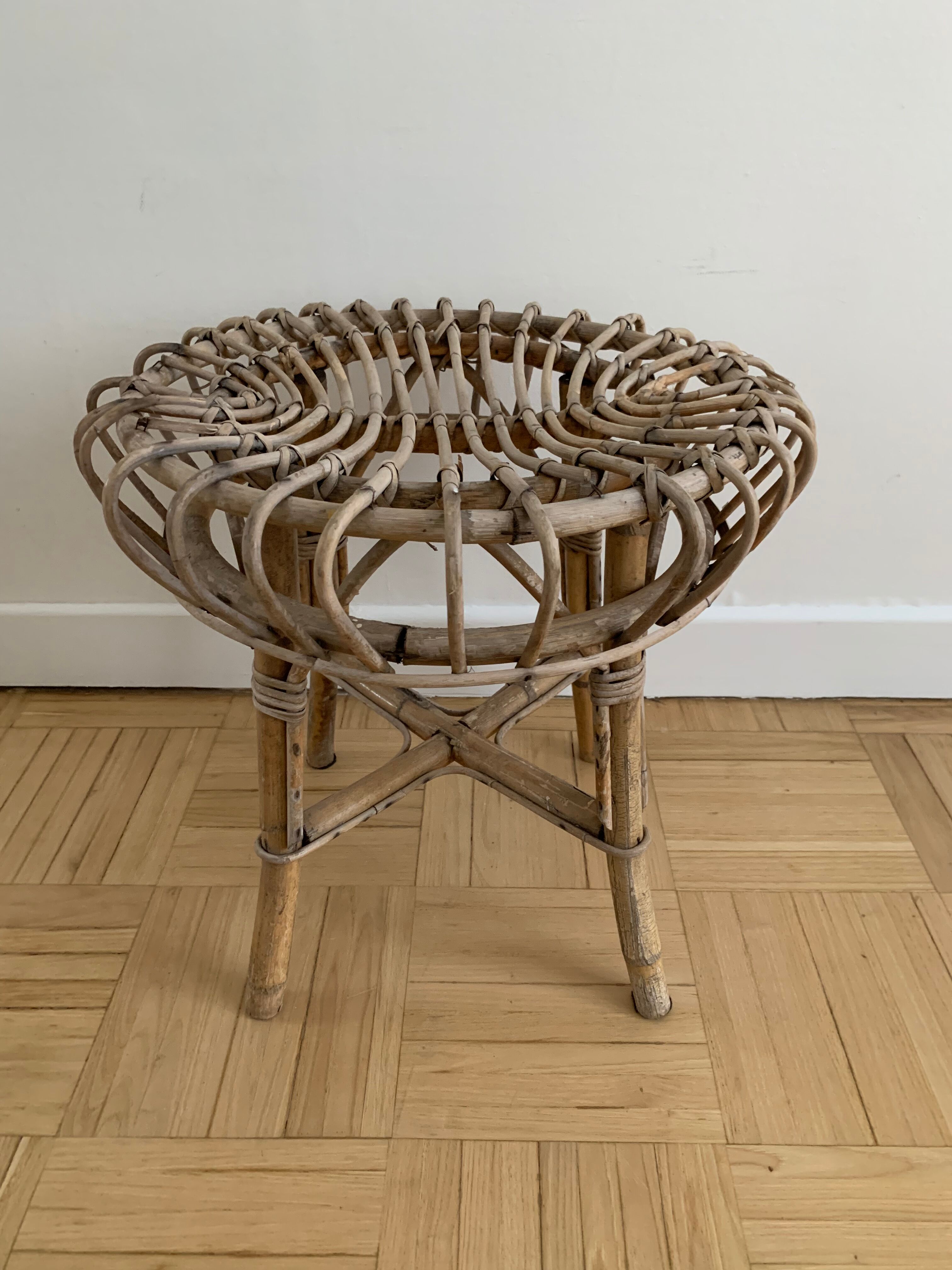 Vintage rattan stool