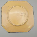 cups with octagonal saucers Henriot Quimper flower decoration leaves flowers