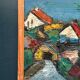 Original Swedish Oil on Panel – "Village Scene (Thick Impasto)" – Signed – Vintage and Framed
