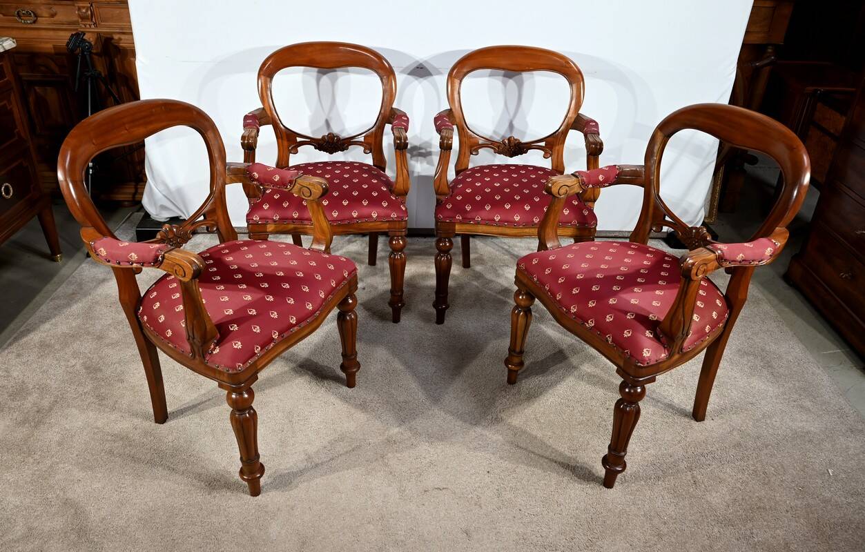 Suite of four armchairs, Louis-Philippe style - 1980s