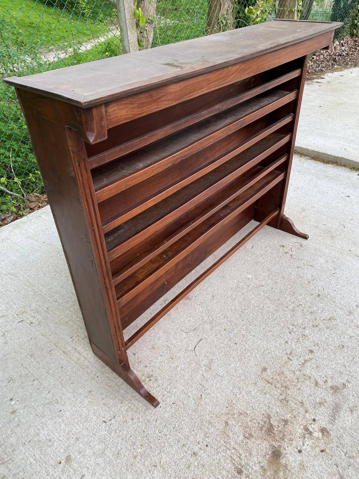 19th century solid oak wood dresser ladder