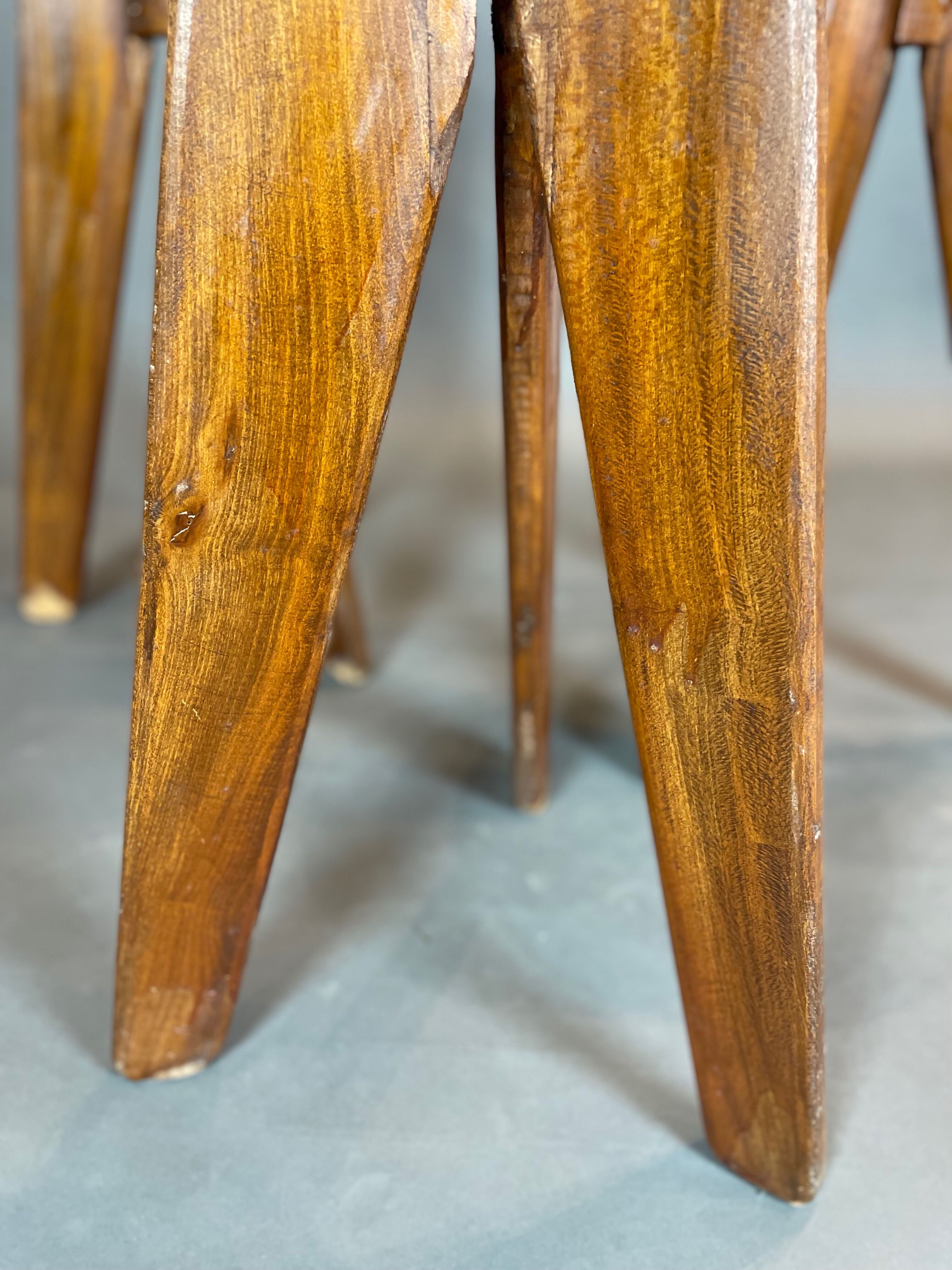 Set of 3 brutalist bar stools