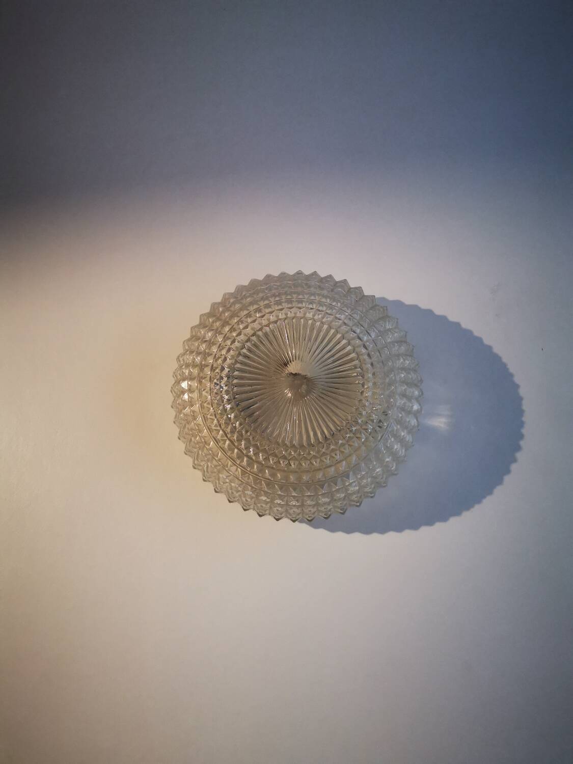 Vintage crystal glass wall ceiling light from the 70s