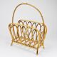 Porte-revues rotin bambou style Franco Albini, Italie, années 1970