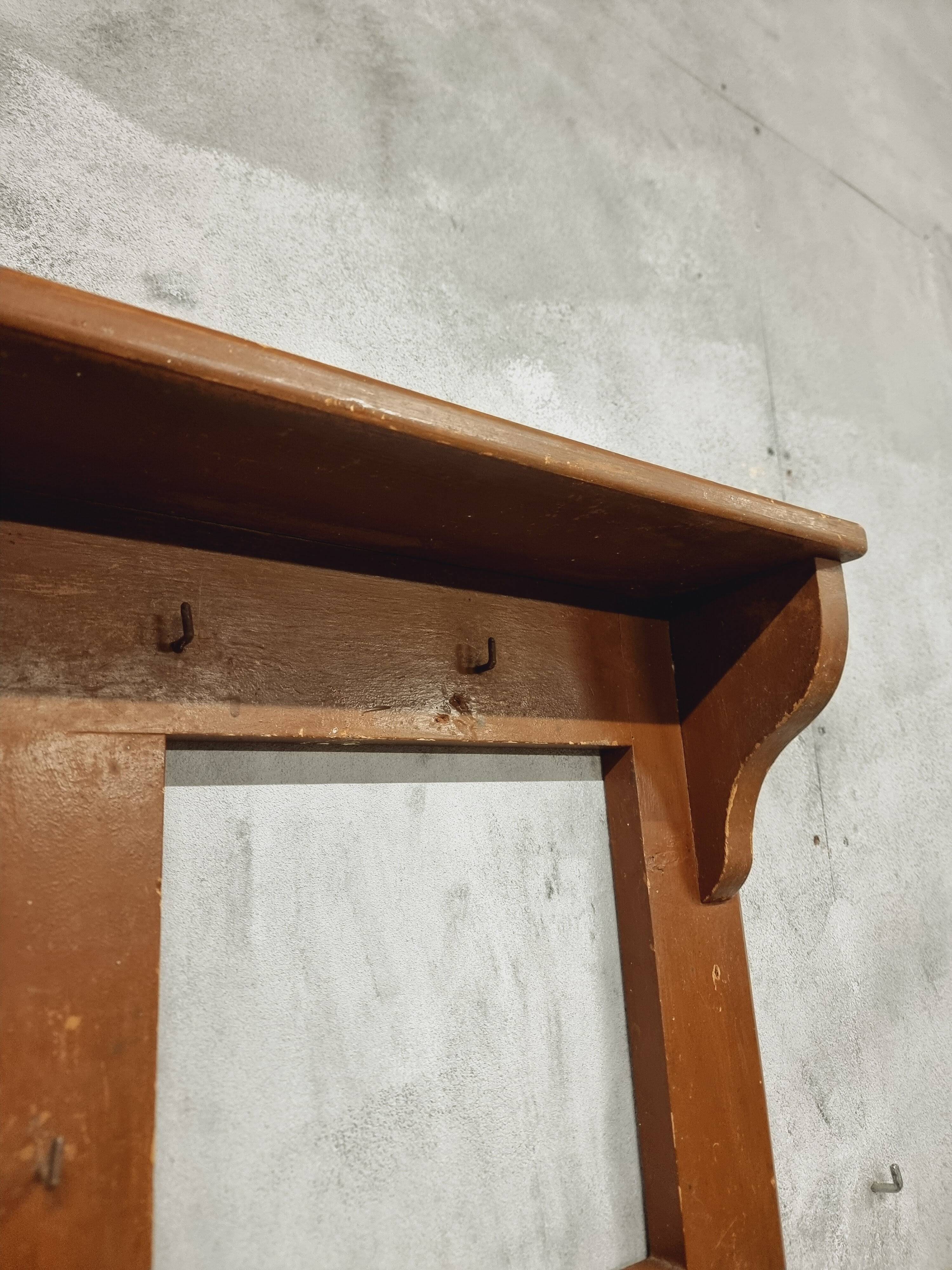 French vintage wall-mounted kitchen shelf 110x123cm