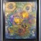 R. Bouvier (20th century) Surrealist composition Signed mounted canvas