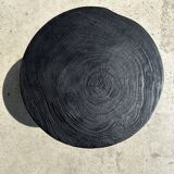 Monoxyl sofa end in black mango tree tripod half-sphere tray h:45 d:44