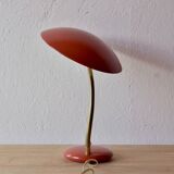 Vintage red saucer desk lamp - Space Age Design - 1950s