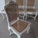 4 cannate chairs in patinated wood