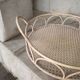 Metal tray with imitation caning