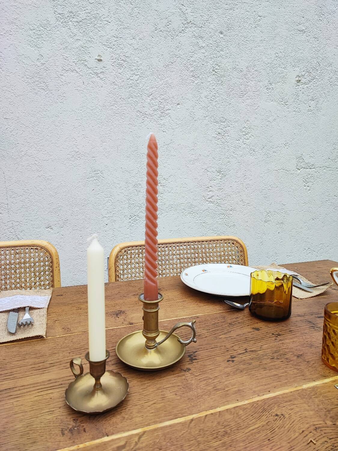 Farmhouse table on trestles