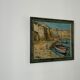 Painting signed Filhos oil on panel 1950 "Port de Martigues".