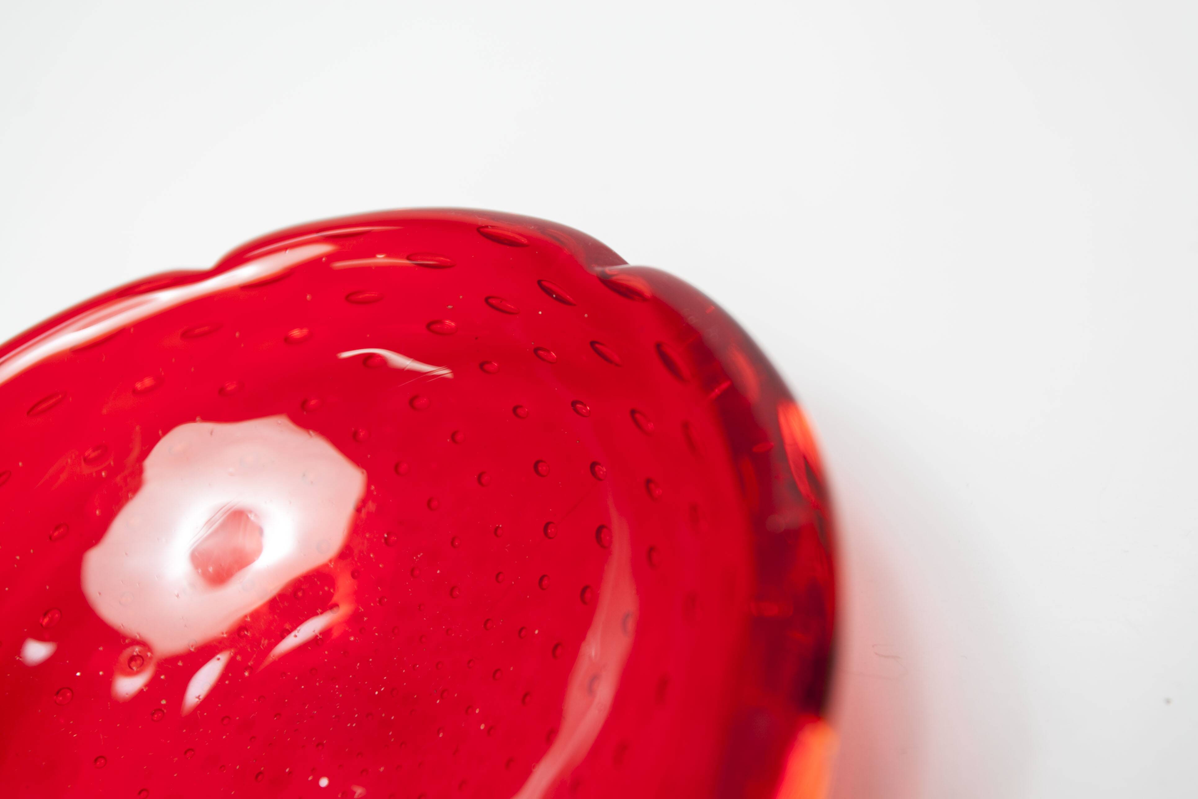 Murano Ashtray "Strawberry" Seguso Murano Italy 1970s