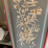 Claustra Expressionist screen " 4 Seasons & 4 Elements ", figurative painting, ca 1940