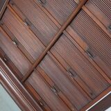 Antique Mahogany Filing Cabinet with Roll Down Tambour Doors, USA circa 1920