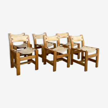 Elm and leather chairs