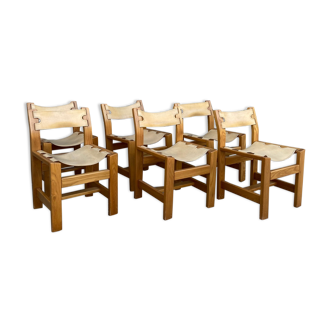 Elm and leather chairs