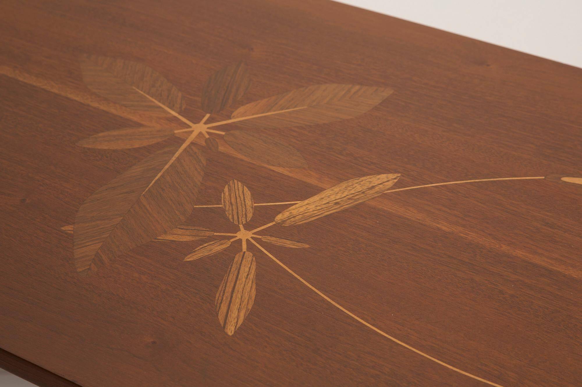 Antique mid-century coffee table, vintage, hand-painted beech wood, Germany, 1960s.
