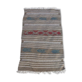 Traditional handmade Berber grey carpet in pure wool 110×70cm