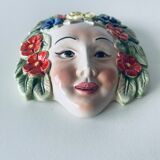 Ceramic wall face signed Il Falco