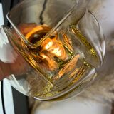 Lamp walking/suspension lamp large globe vintage molded glassware Murano smoked yellow