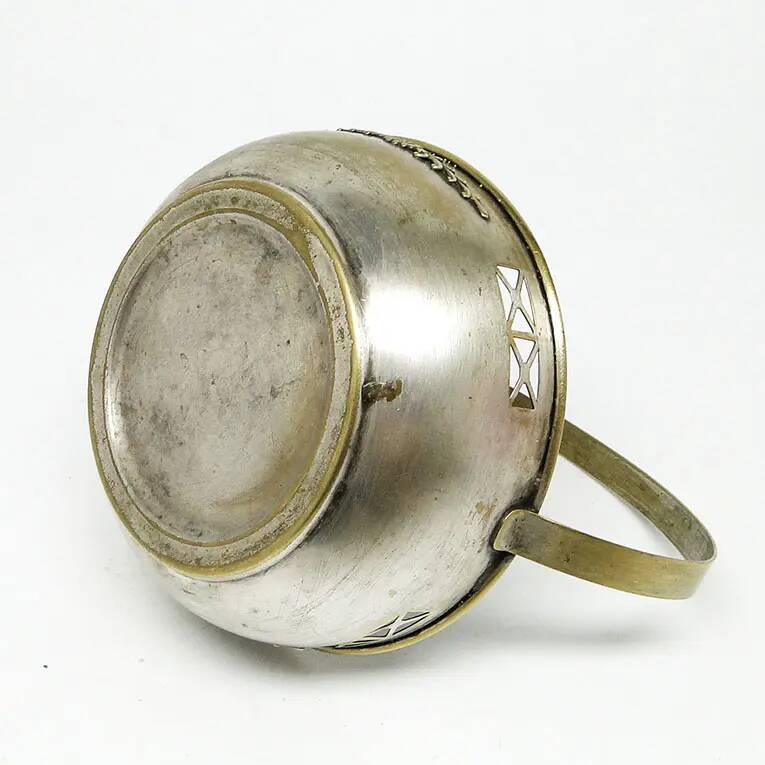 Basket sugar bowl Art Nouveau, silver-plated brass, Austria, 1920s