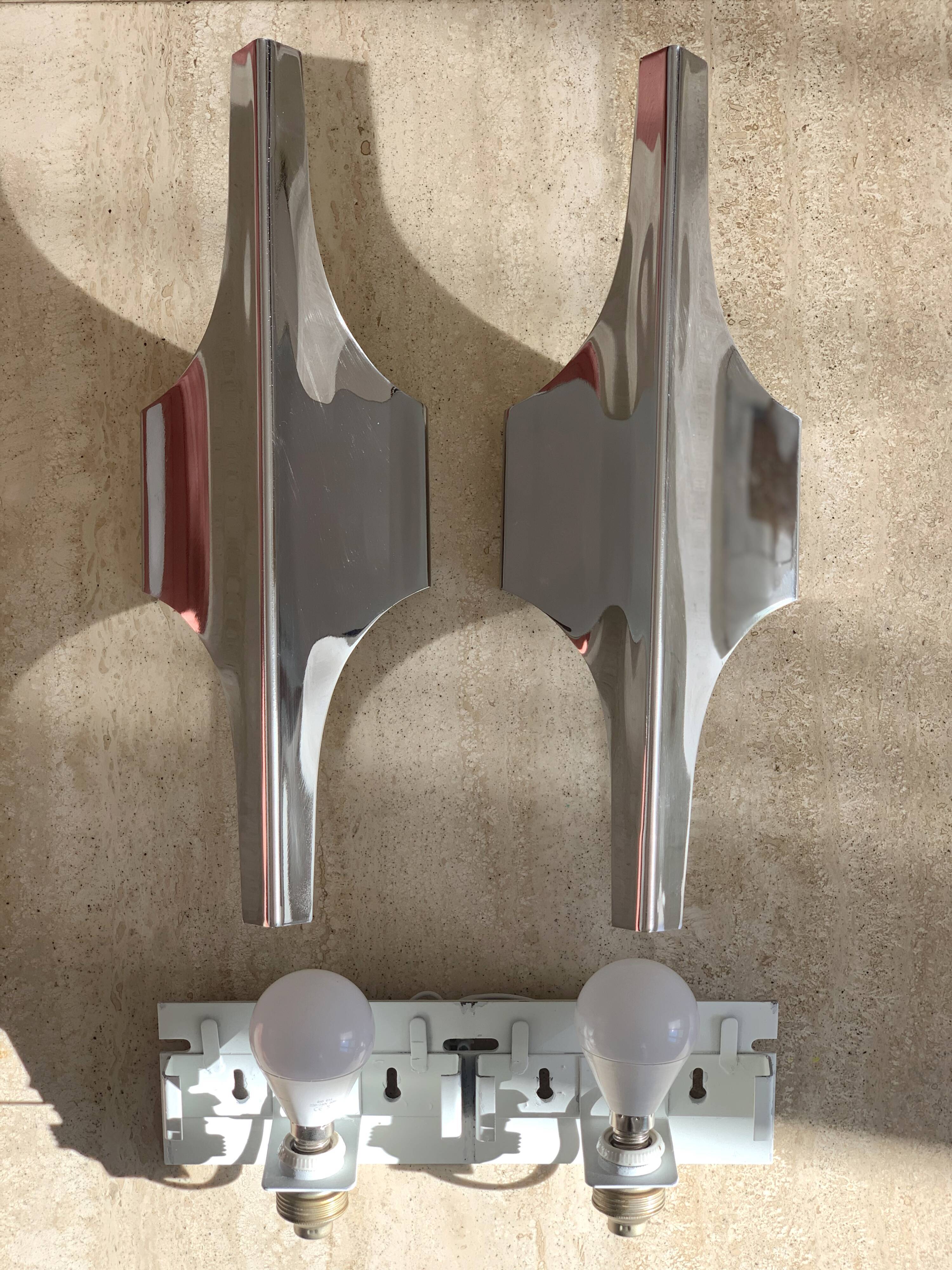 Pair of double wall lamps by Wihelm Braun Feldweg for Doria Leuchten, 1970