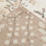 6x10 Cream & Brown Oriental Floral Pattern Vintage Rug, 193x298Cm