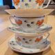 3 cups and saucers in fine porcelain