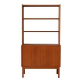 Vintage Scandinavian bookcase with hinged doors and open shelves